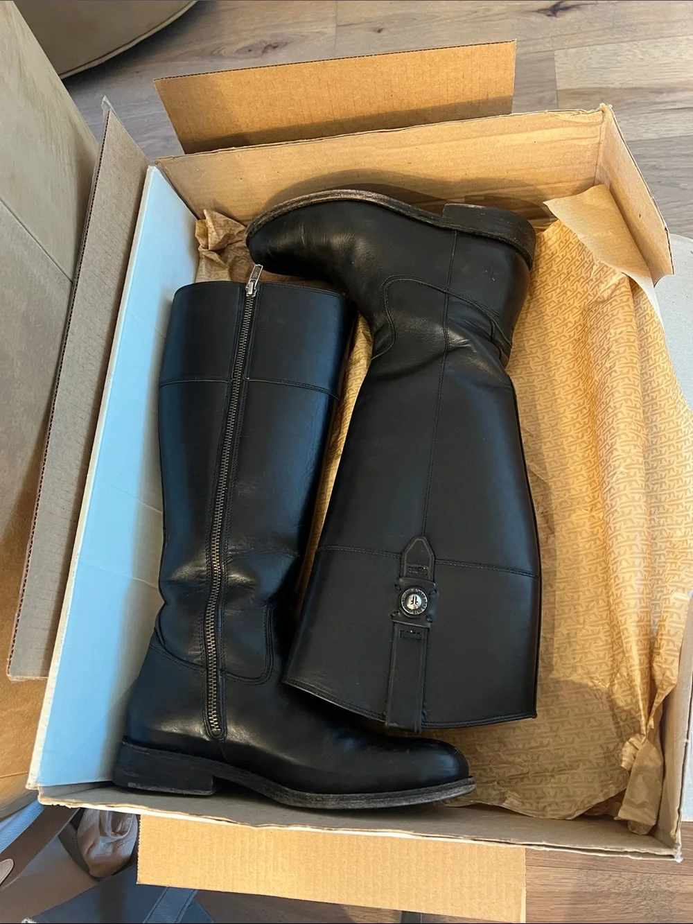 FRYE Jayden Button Tall Black Boots - Classic Women's Zip-Up Style